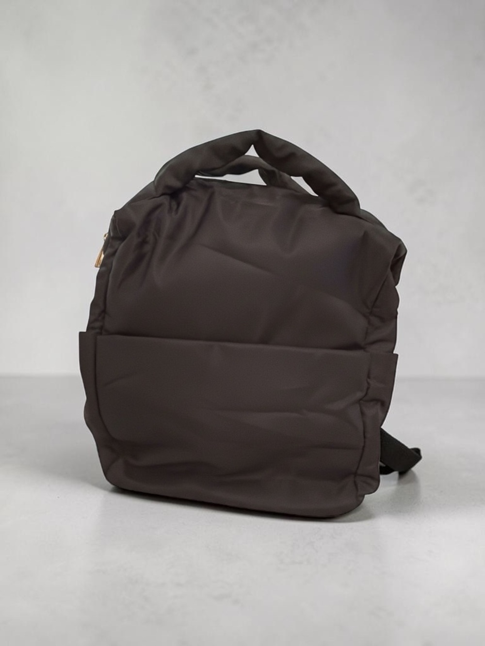 A New Day Men's Padded Black Backpack with Gold Hardware